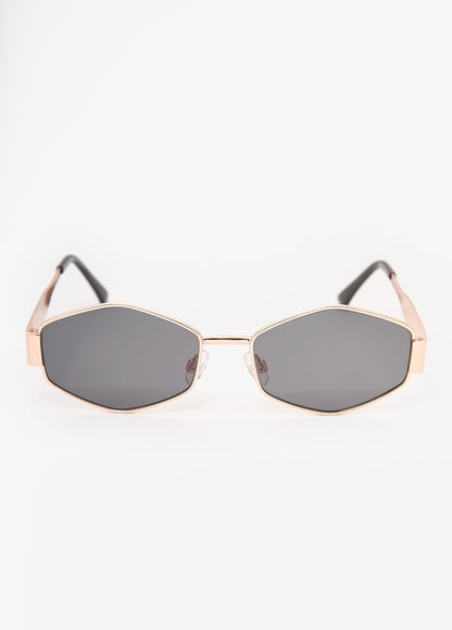 Ashley Stewart Geometric Framed Sunglasses Gold