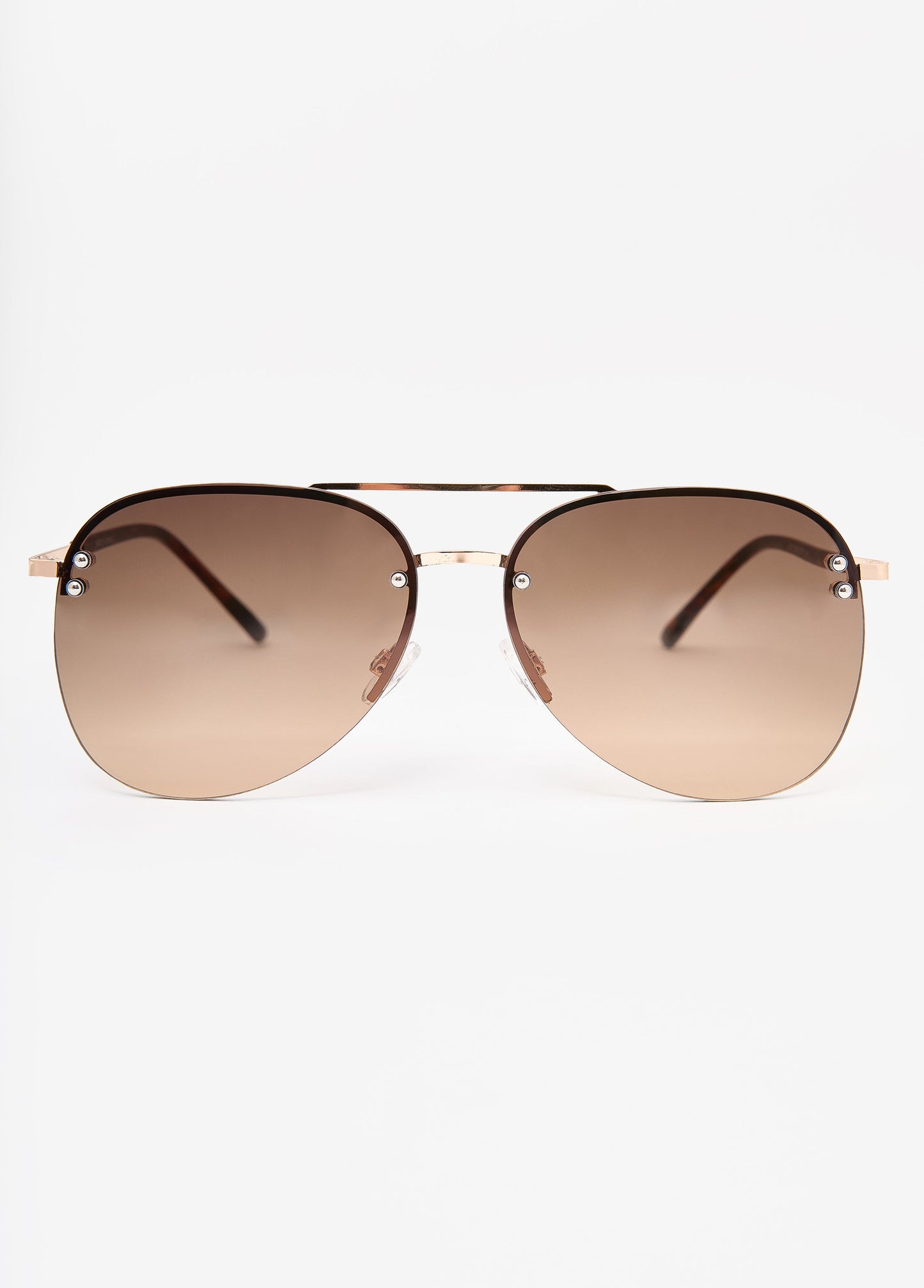 Ashley Stewart Ombre Aviator Sunglasses Brown