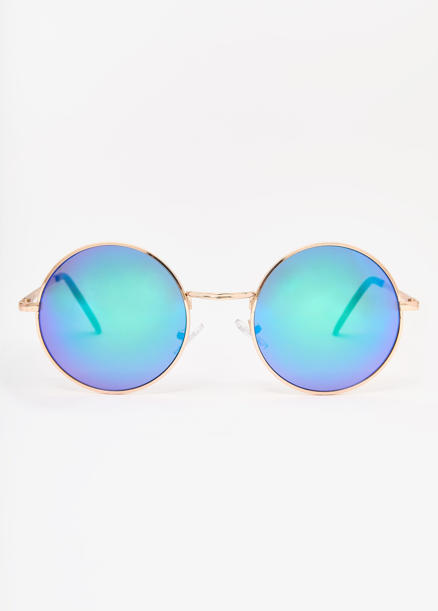 Ashley Stewart Reflective Round Frame Sunglasses Blue