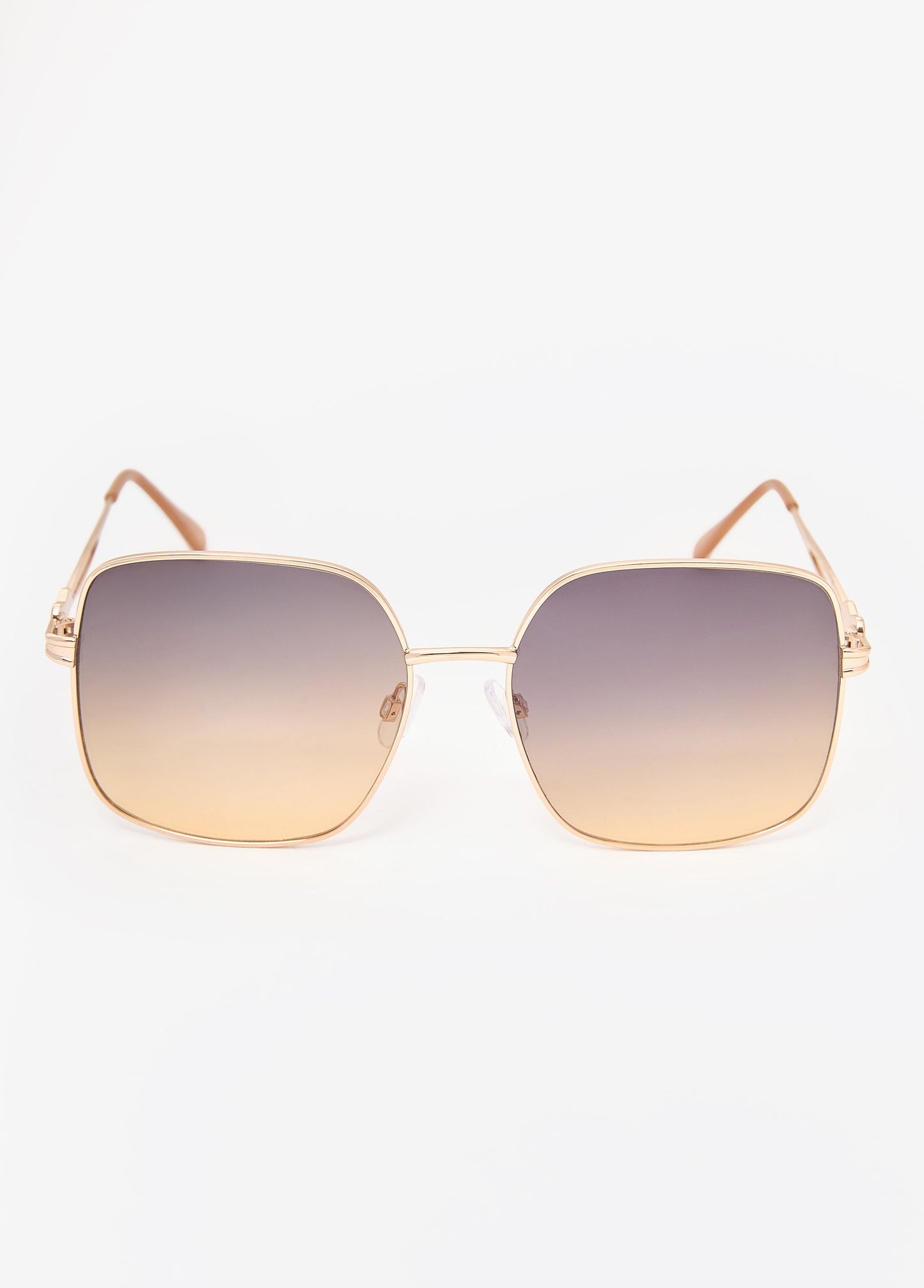 Ashley Stewart Rectangle Wire Sunglasses Gold