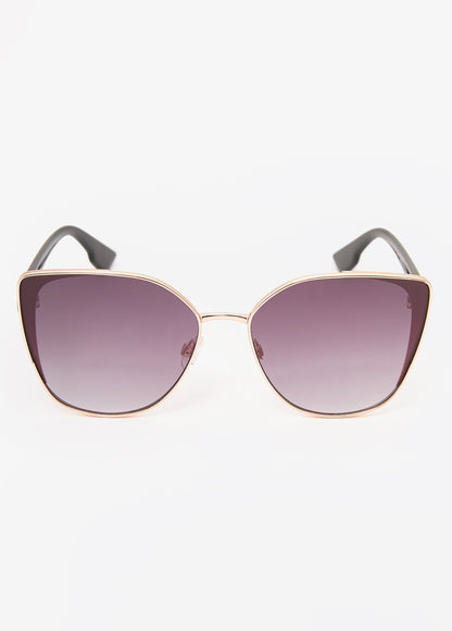 Ashley Stewart Ombre Cat Eyed Sunglasses Black