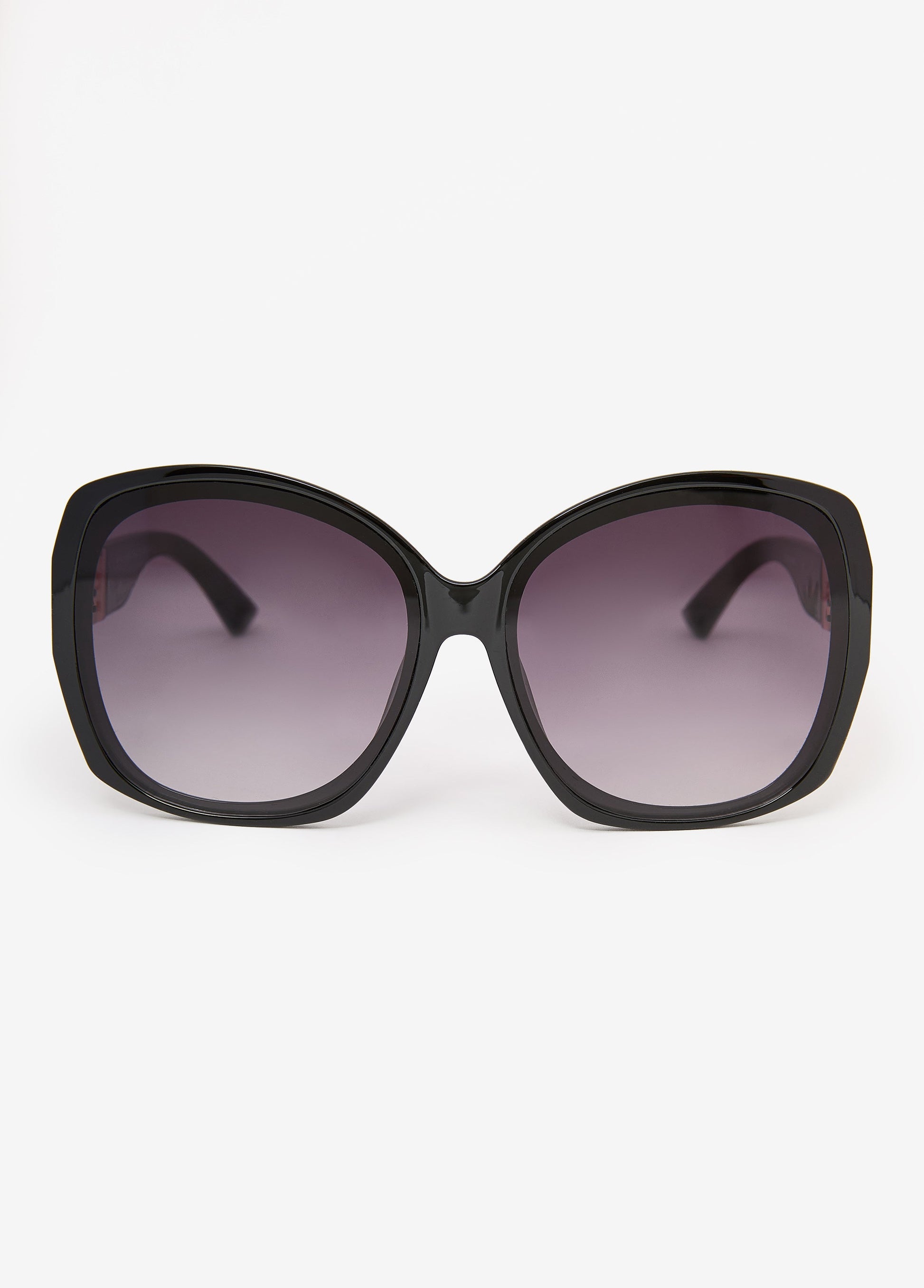 Ashley Stewart Chain Trimmed Square Sunglasses Black