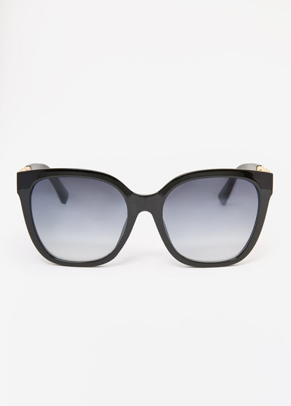 Ashley Stewart Clover Cutout Sunglasses Black