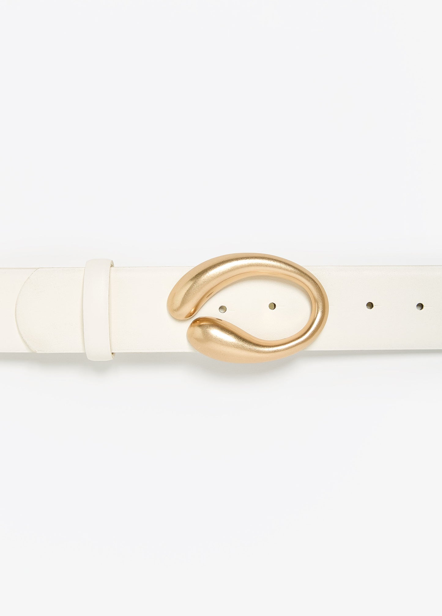 Ashley Stewart Sculpted Buckled Waist Belt White