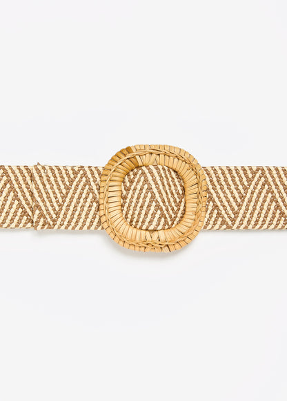 Ashley Stewart Raffia Stretch Belt Natural