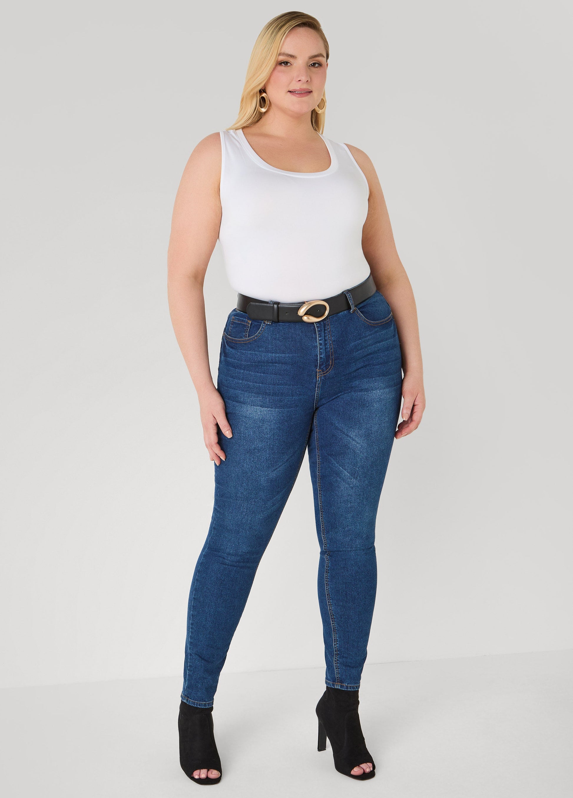 Ashley Stewart Sculpted Buckle Waist Belt Black