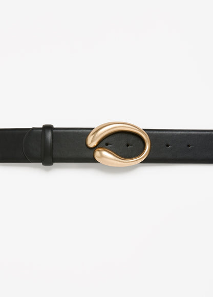 Ashley Stewart Sculpted Buckle Waist Belt Black