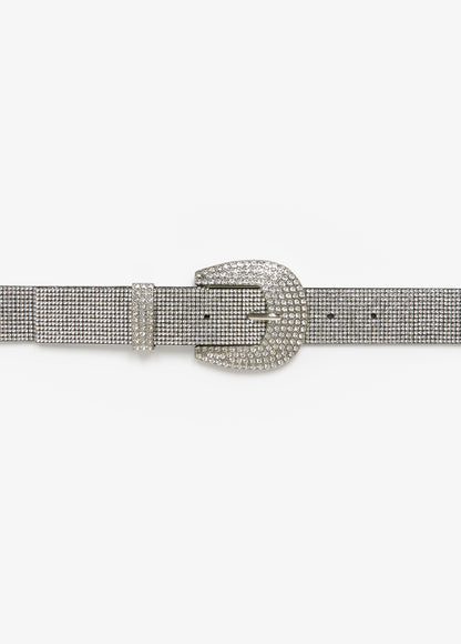 Ashley Stewart Crystal Waist Belt Silver