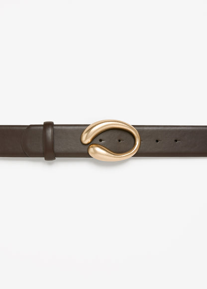 Ashley Stewart Sculpted Buckle Belt Chocolate Brown