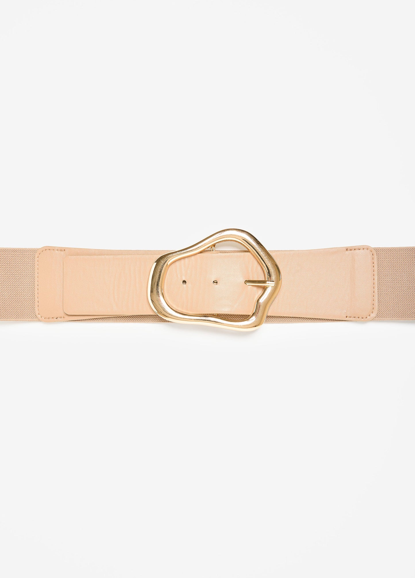 Ashley Stewart Sculpted Buckle Faux Leather Belt Caramel