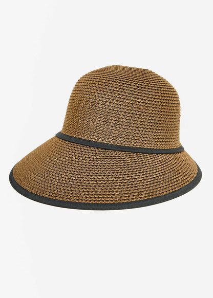 Ashley Stewart Woven Framer Hat Natural