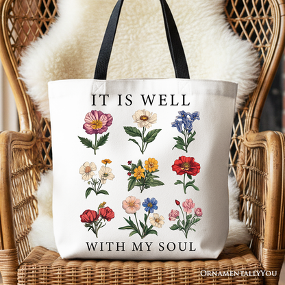 Ashley Stewart It Is Well With My Soul Tote Bag Black Handle