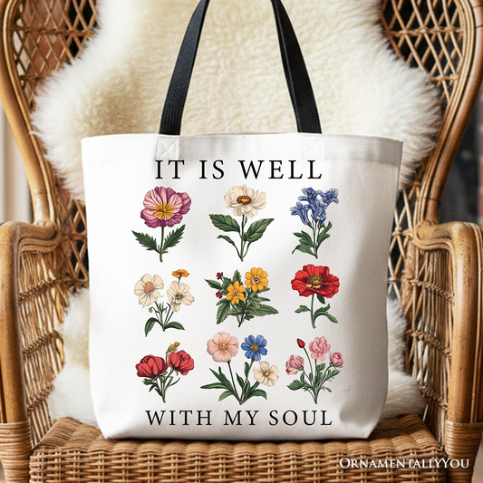 Ashley Stewart It Is Well With My Soul Tote Bag Black Handle