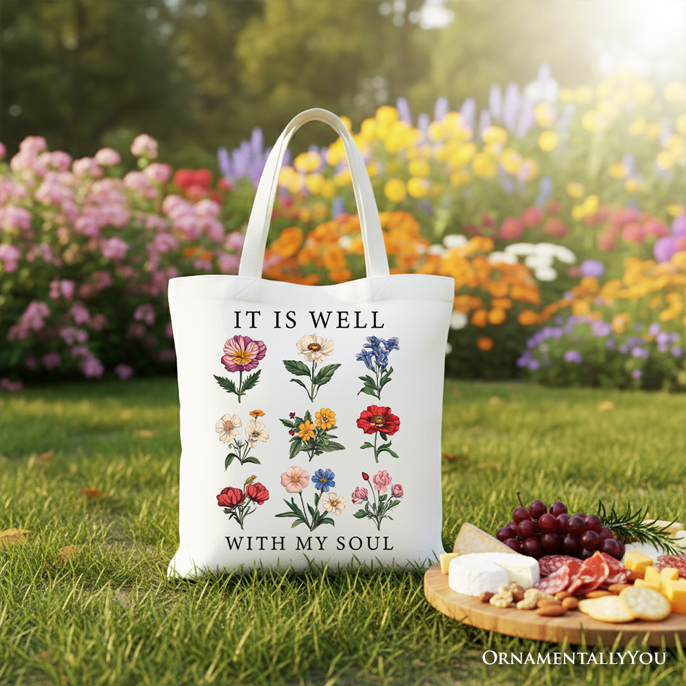 Ashley Stewart It Is Well With My Soul Tote Bag Black Handle
