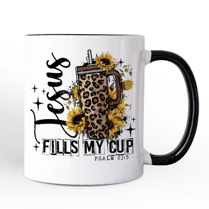 Ashley Stewart Jesus Fills My Cup Ceramic Mug White