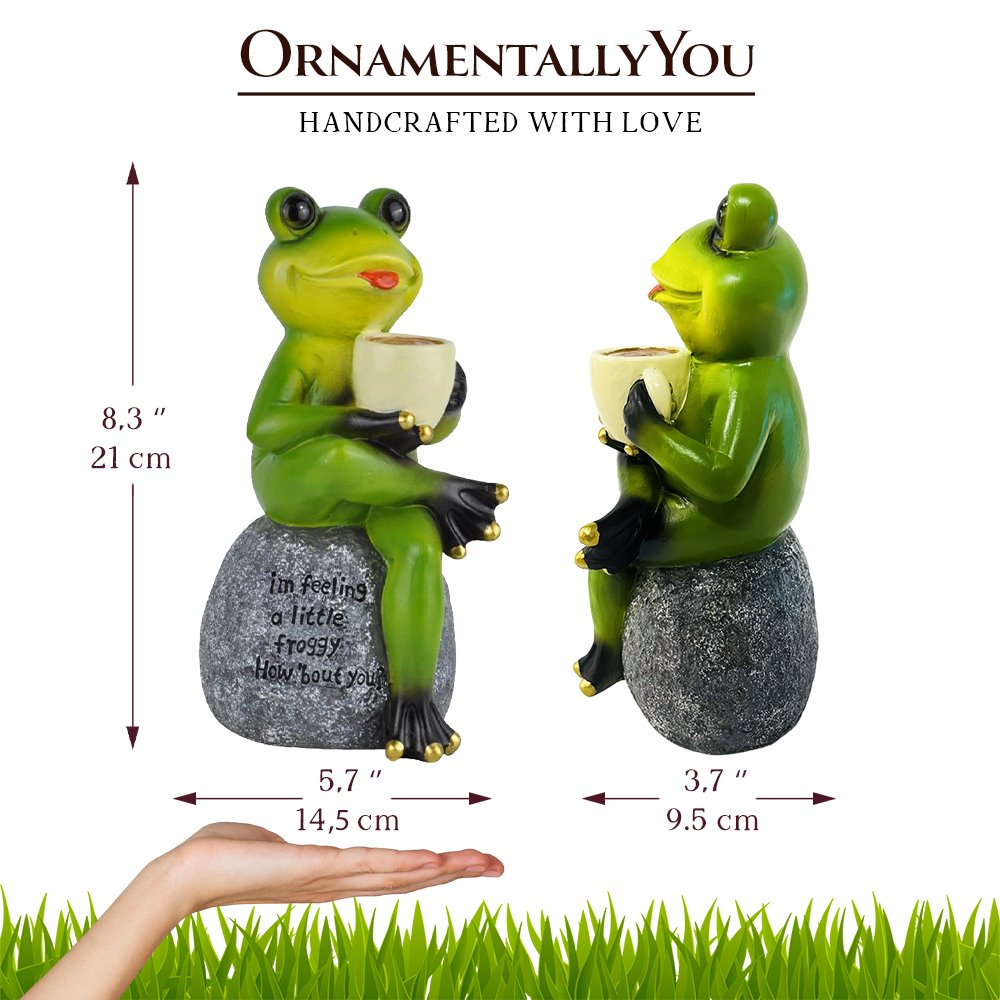 Ashley Stewart Coffee Frog Garden Statue Multi