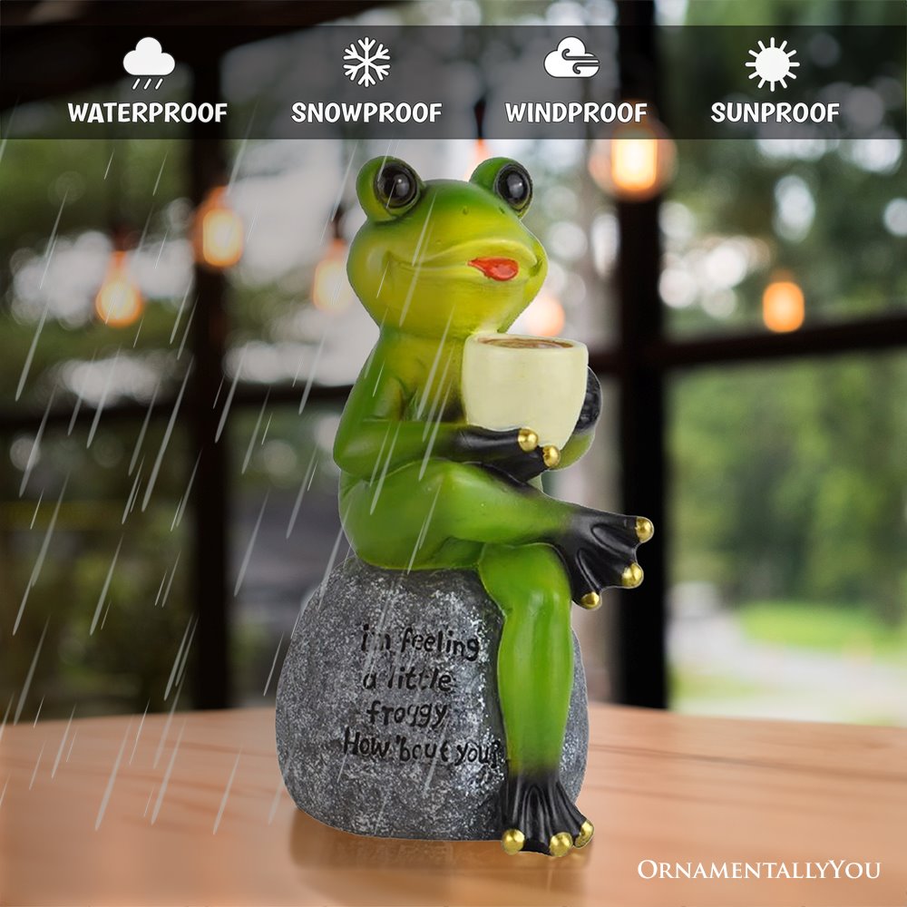 Ashley Stewart Coffee Frog Garden Statue Multi