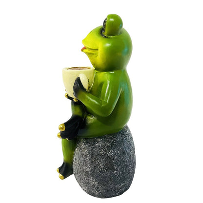 Ashley Stewart Coffee Frog Garden Statue Multi