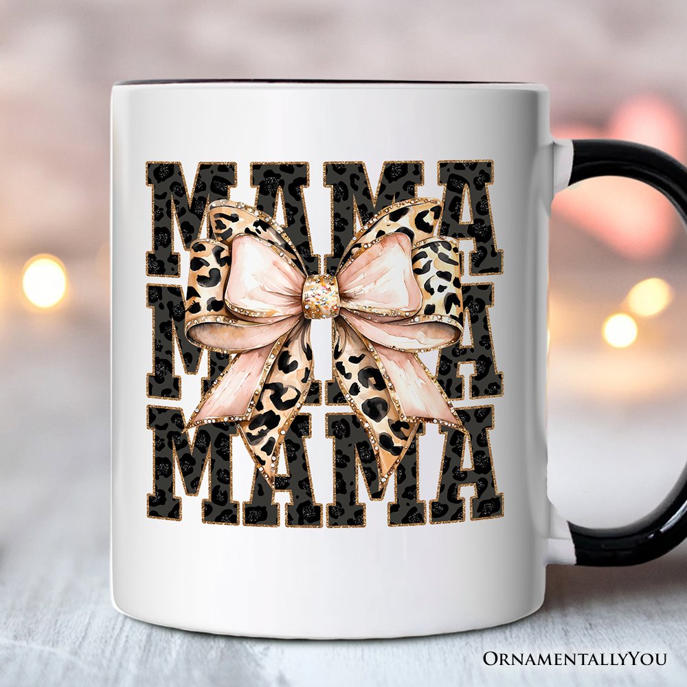 Ashley Stewart Glittered Leopard Mama Mug White