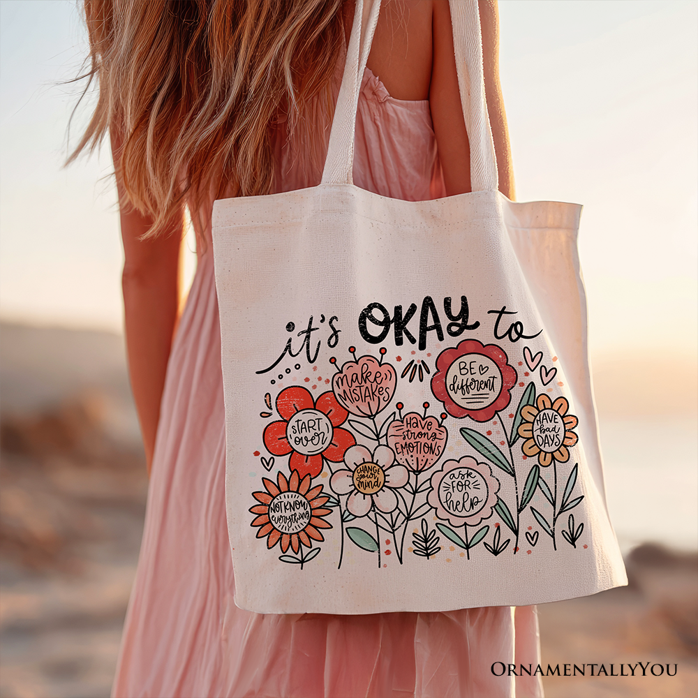 Ashley Stewart Its Okay Canvas Tote Bag White