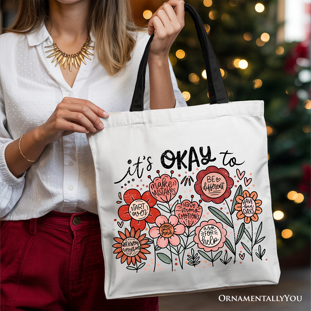 Ashley Stewart Its Okay Canvas Tote Bag White