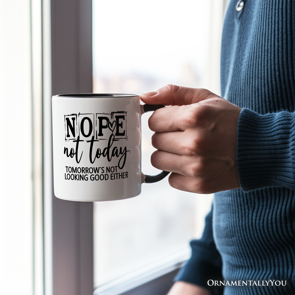 Ashley Stewart Nope Not Today Ceramic Mug White