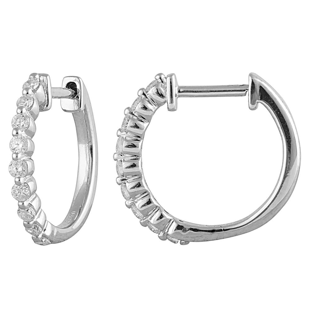 Ashley Stewart 0.25 Carat Lab Grown Single Row Diamond Hoop Earrings Yellow
