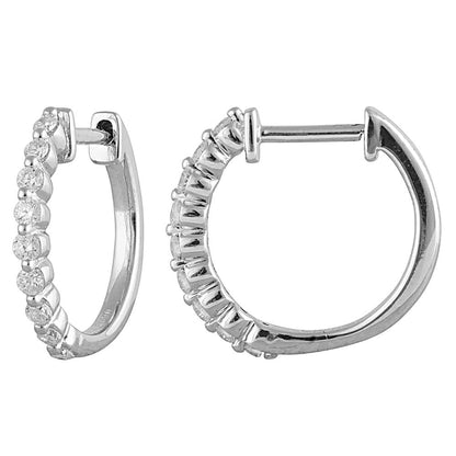 Ashley Stewart 0.25 Carat Lab Grown Single Row Diamond Hoop Earrings Yellow
