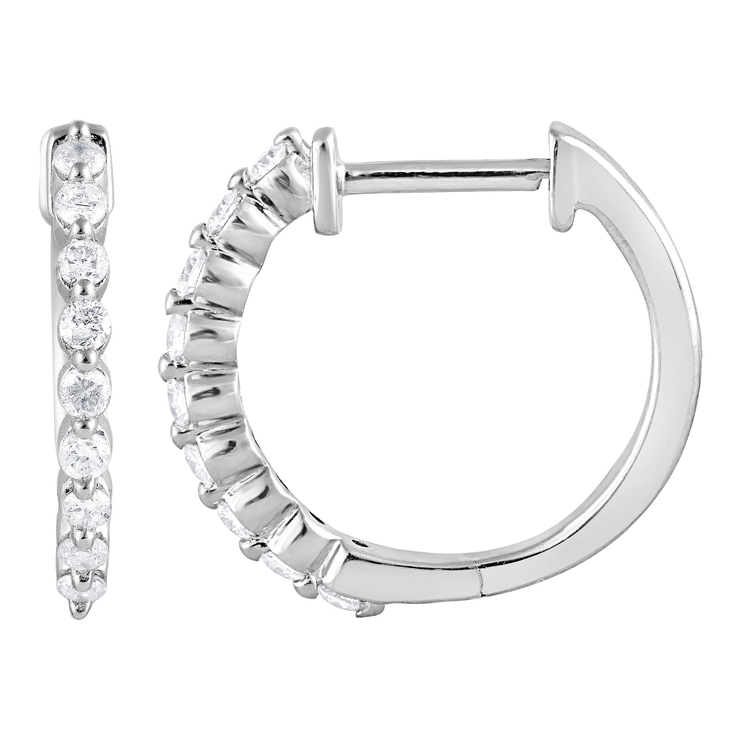 Ashley Stewart 0.25 Carat Lab Grown Single Row Diamond Hoop Earrings Yellow
