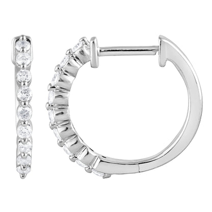 Ashley Stewart 0.25 Carat Lab Grown Single Row Diamond Hoop Earrings Yellow
