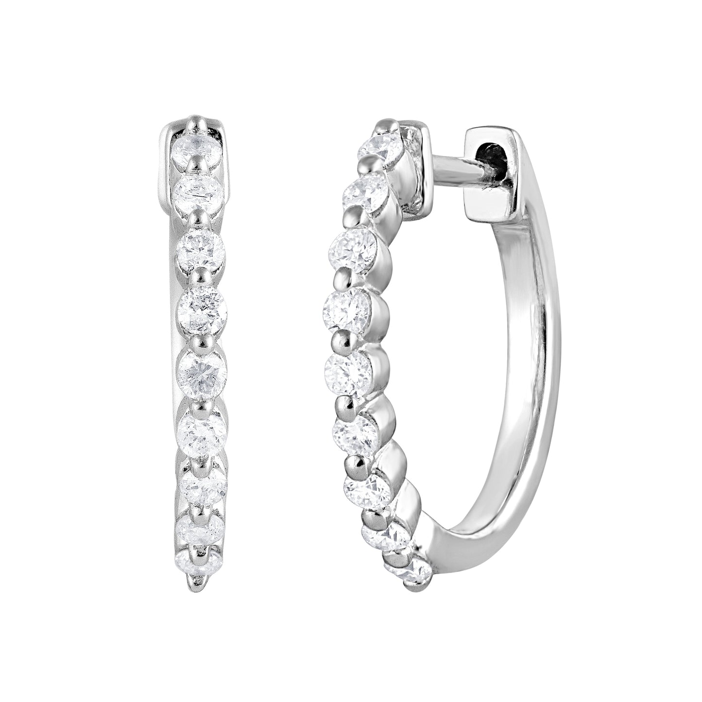 Ashley Stewart 0.25 Carat Lab Grown Single Row Diamond Hoop Earrings Yellow