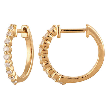 Ashley Stewart 0.25 Carat Lab Grown Single Row Diamond Hoop Earrings Yellow