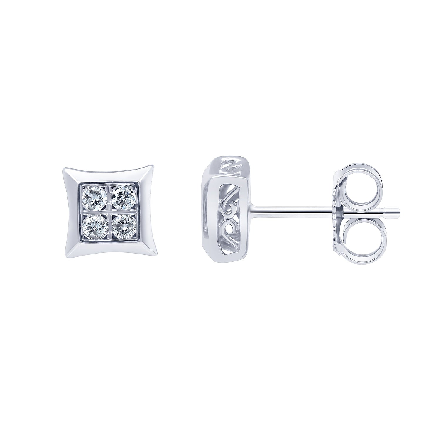 Ashley Stewart 0.25 Carat Bezet Set Lab Grown Diamond Stud Earrings