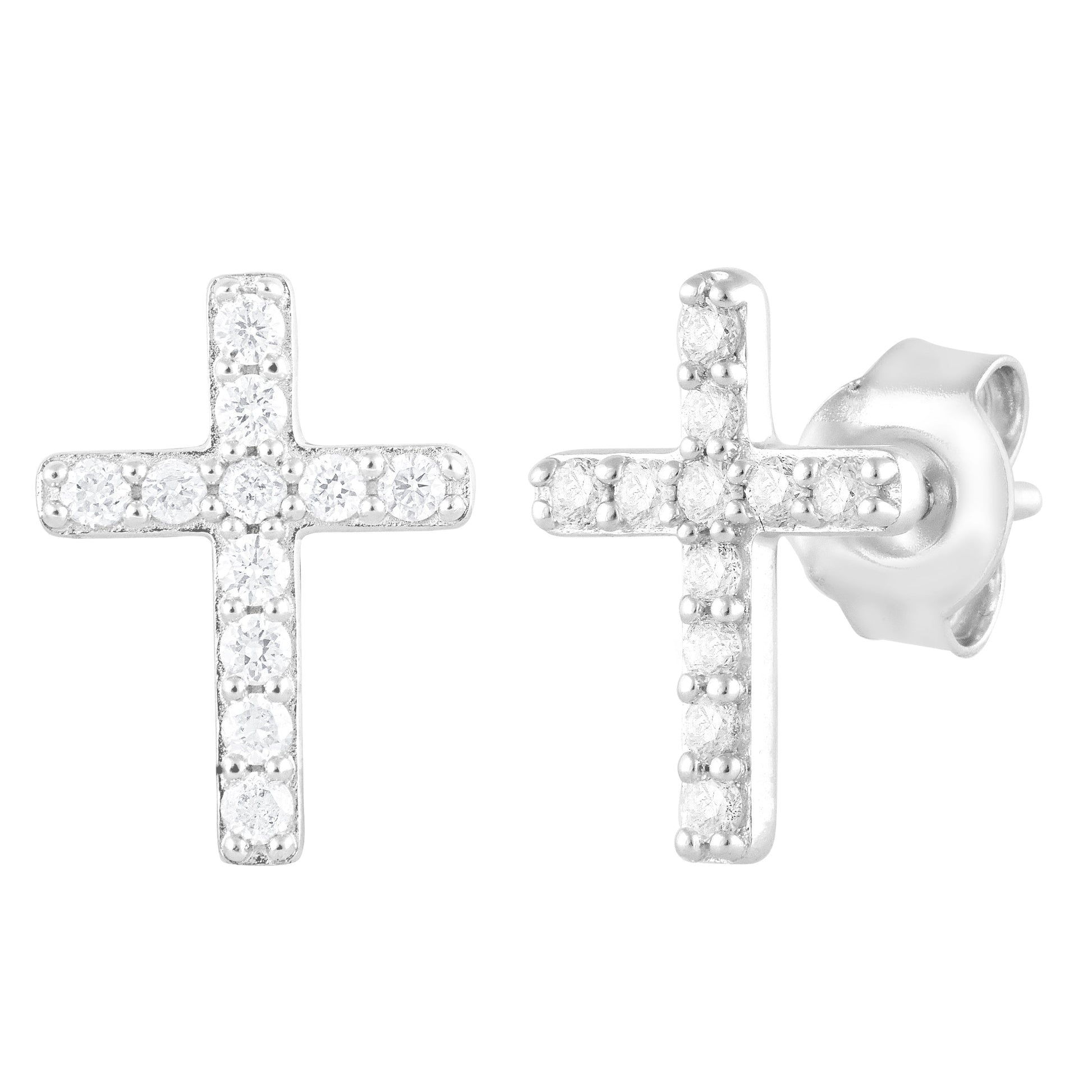 Ashley Stewart 0.25 Carat Lab Grown Diamond Cross Stud Earrings