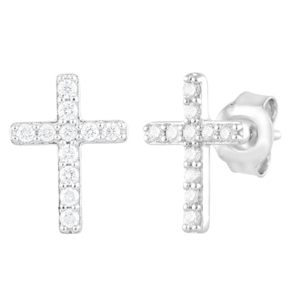 Ashley Stewart 0.25 Carat Lab Grown Diamond Cross Stud Earrings