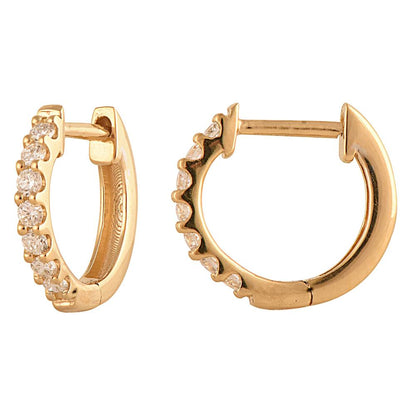 Ashley Stewart 0.15 Carat Lab Grown Diamond Huggie Hoop Hinged Earrings