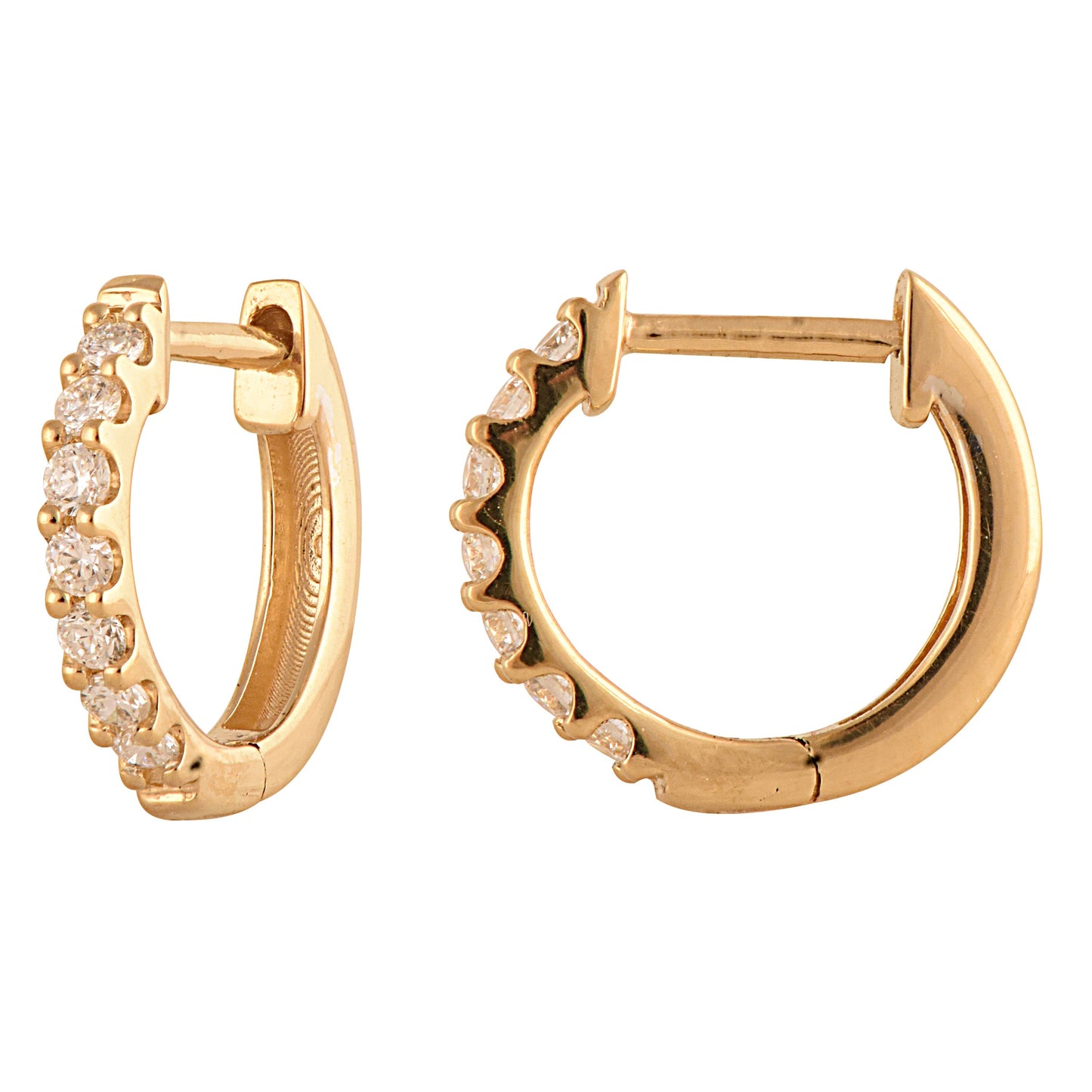 Ashley Stewart 0.15 Carat Lab Grown Diamond Huggie Hoop Hinged Earrings