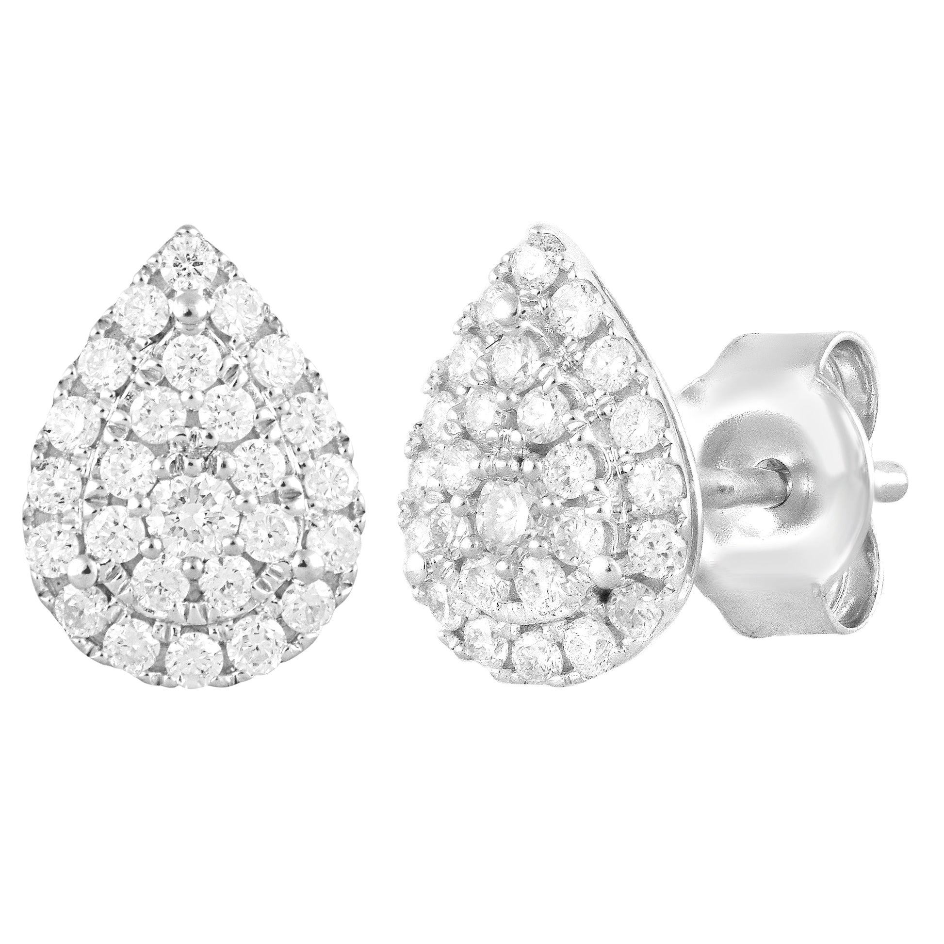 Ashley Stewart 0.33 Carat Lab Grown Pear Shaped Diamond Stud Earrings