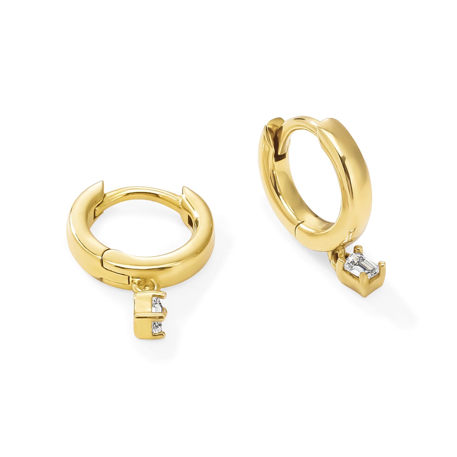 Ashley Stewart 1 Carat Round Cut Lab Grown Diamond Huggie Hoop Earrings