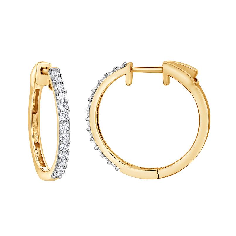 Ashley Stewart 0.50 Carat Lab Grown Diamond Huggie Hinged Hoop Earrings
