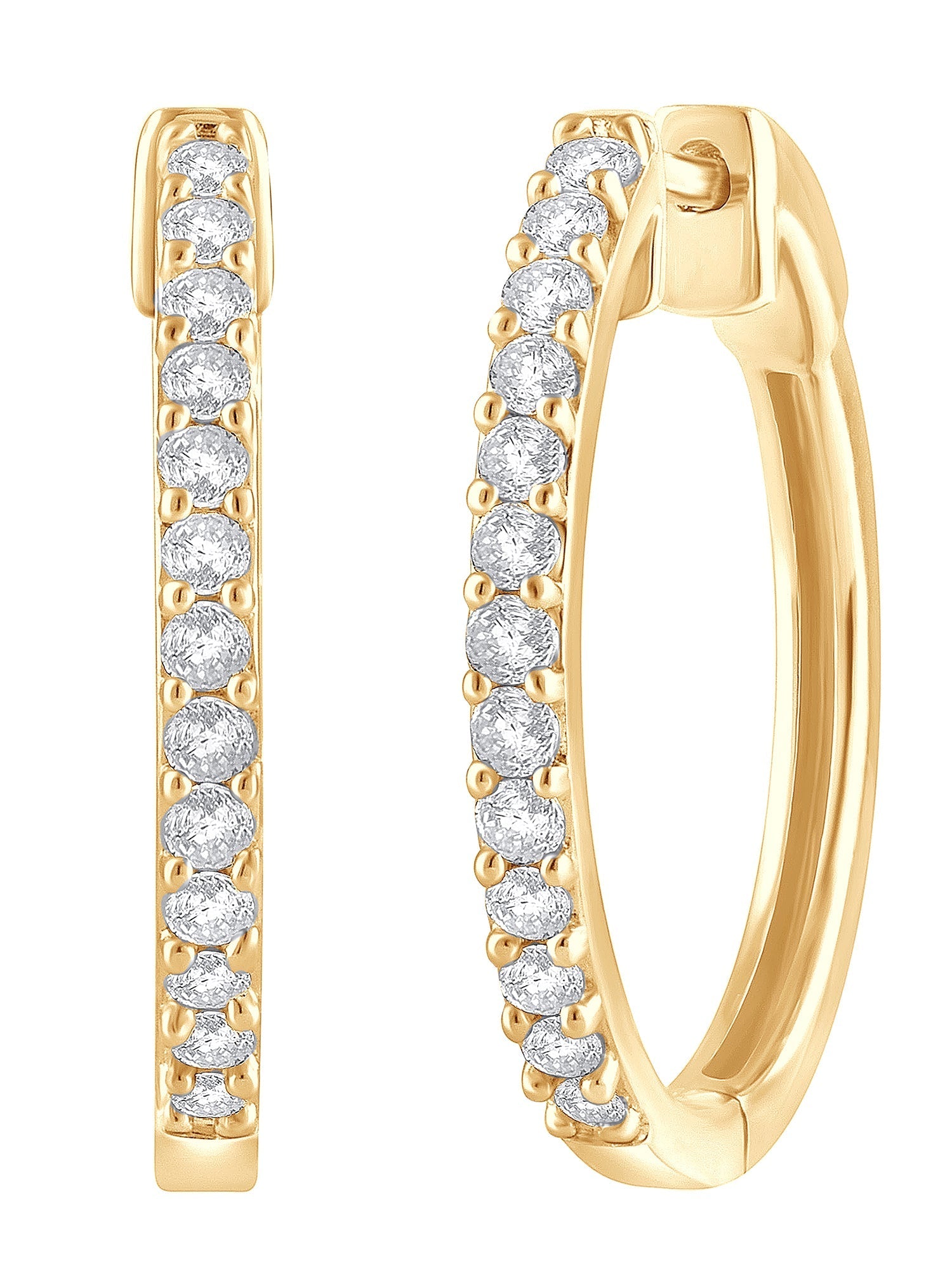 Ashley Stewart 0.50 Carat Lab Grown Diamond Huggie Hinged Hoop Earrings