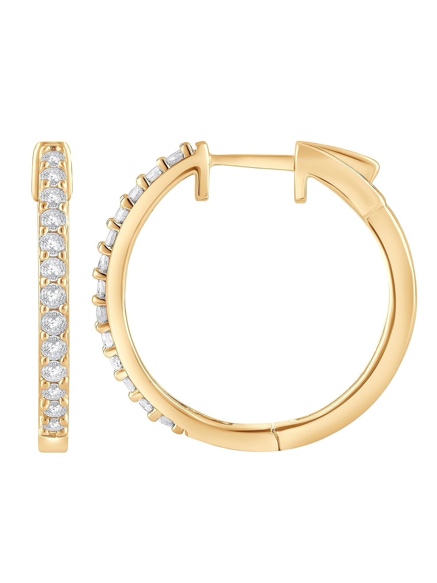 Ashley Stewart 0.50 Carat Lab Grown Diamond Huggie Hinged Hoop Earrings