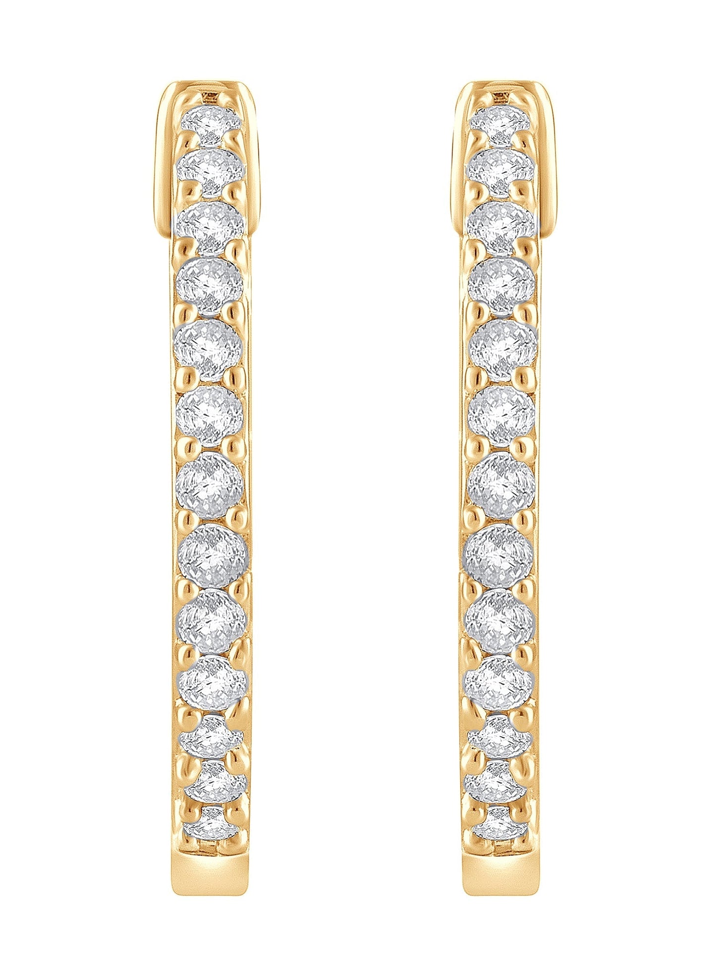 Ashley Stewart 0.50 Carat Lab Grown Diamond Huggie Hinged Hoop Earrings