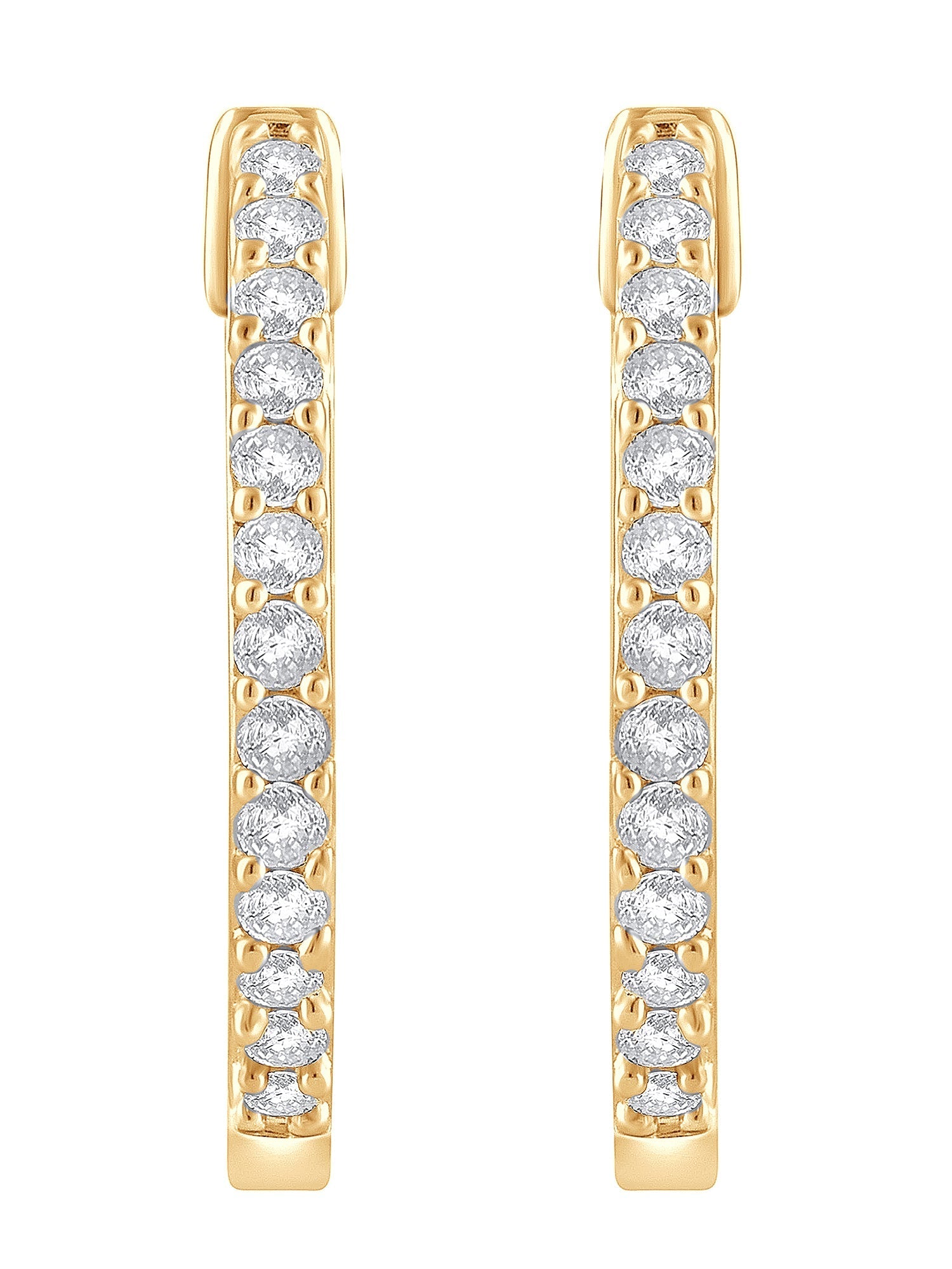 Ashley Stewart 0.50 Carat Lab Grown Diamond Huggie Hinged Hoop Earrings