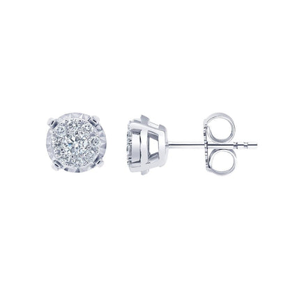 Ashley Stewart 0.50 Carat Cluster Lab Grown Diamond Earrings