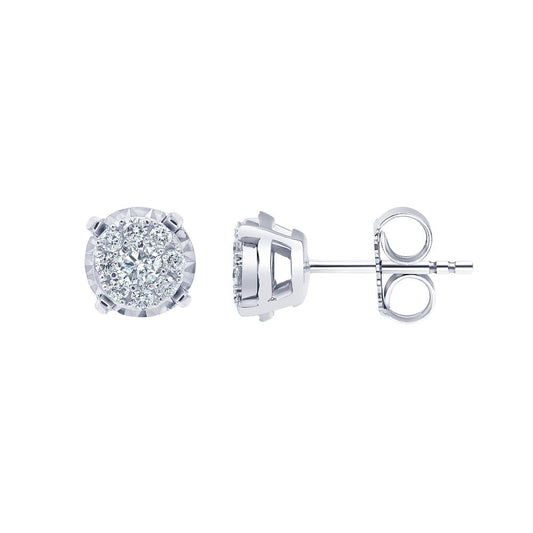 Ashley Stewart 0.50 Carat Cluster Lab Grown Diamond Earrings