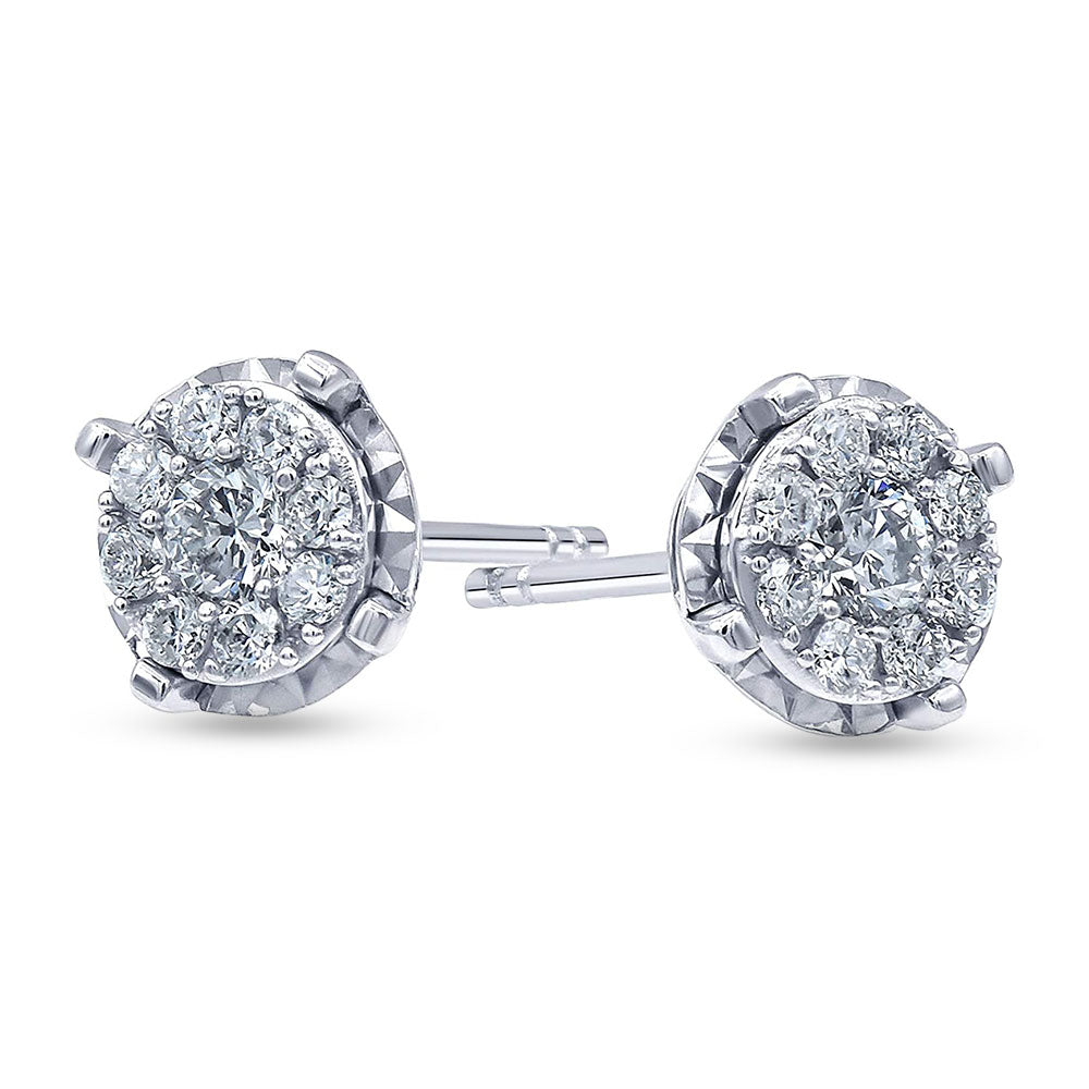 Ashley Stewart 0.50 Carat Cluster Lab Grown Diamond Earrings