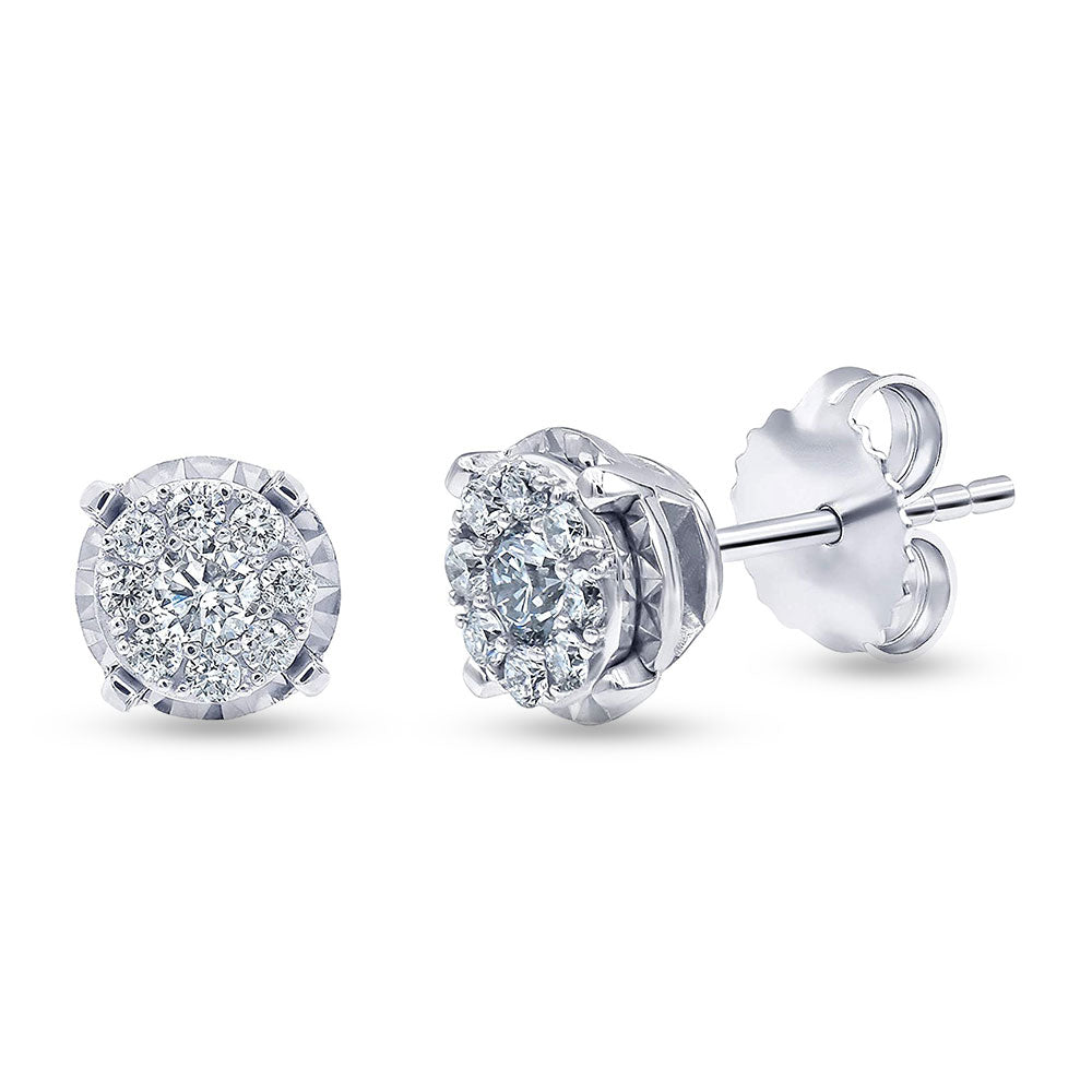 Ashley Stewart 0.50 Carat Cluster Lab Grown Diamond Earrings