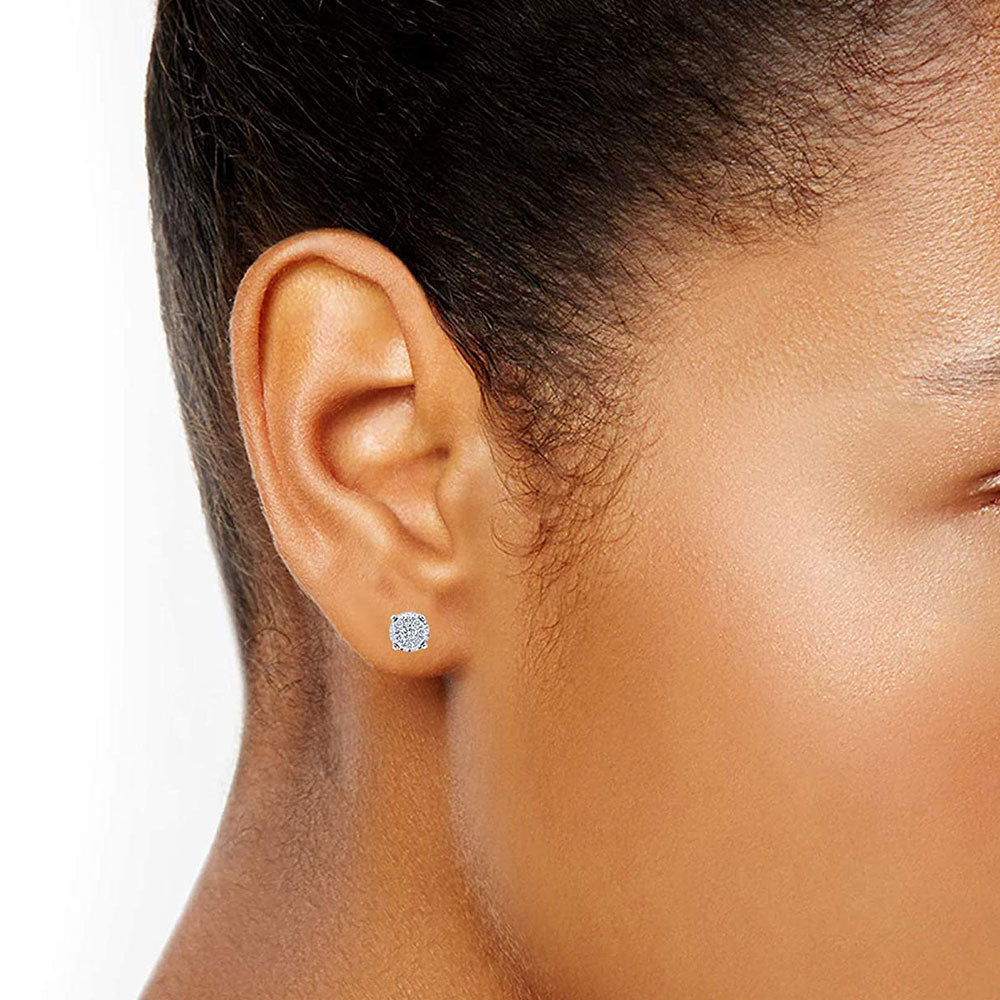 Ashley Stewart 0.50 Carat Cluster Lab Grown Diamond Earrings