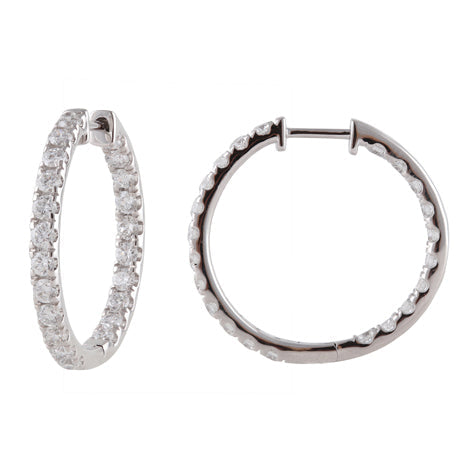 Ashley Stewart 2 Carat Lab Grown Inside Out Diamond Hoop Earrings In Sterling Silver